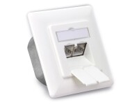 Logilink Cat.6A Anschlussdose, 2x RJ45,weiß,...
