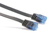 Logilink Patchkabel CAT5e UTP Flat AWG 30 RJ45 schwarz 1m