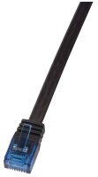 Logilink Flachpatchkabel RJ45 U/UTP Cat6 0.25m schwarz