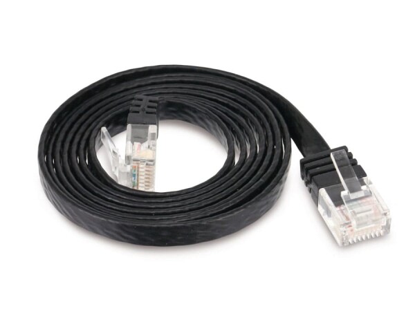 Logilink Flachpatchkabel RJ45 U/UTP Cat6 1.00m schwarz
