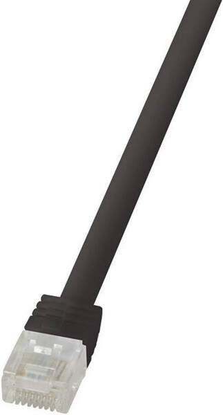 Logilink Flachpatchkabel RJ45 U/UTP Cat6 3.00m schwarz