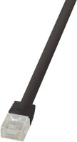 Logilink Flachpatchkabel RJ45 U/UTP Cat6 3.00m schwarz