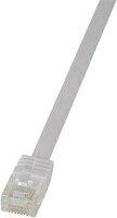 Logilink Flachpatchkabel RJ45 U/UTP Cat6 3.00m weiß