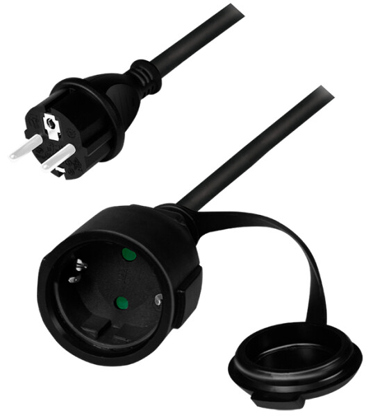 Logilink Strom-Verlängerungskabel 5m schwarz