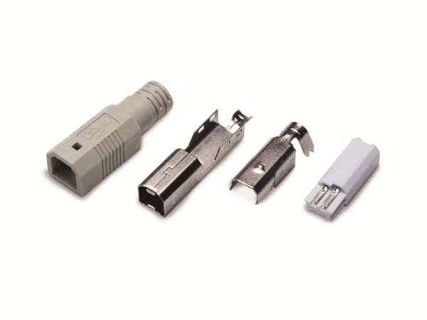 Logilink USB-Stecker Typ-B Lötversion, Set aus 4 Teilen