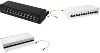 Logilink Patchpanel Tisch/Wand Cat.6 STP 12 Ports,lichtgrau