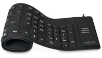 Logilink Tastatur USB / PS/2 Flexibel Wasserfest schwarz