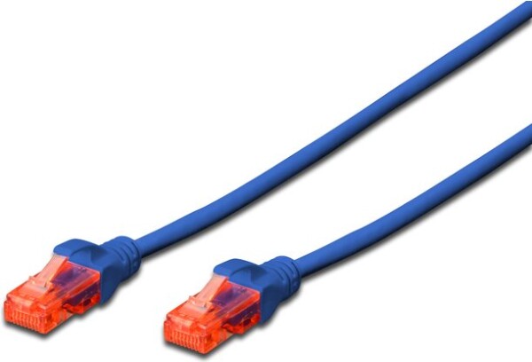 DIGITUS Patchkabel Cat6  U/UTP 2xRJ45  5.0m blau Hebelschutz Polybeutel