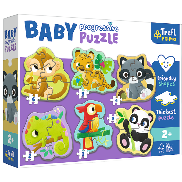 Exotische Tiere - Primo Baby Puzzle 6in1