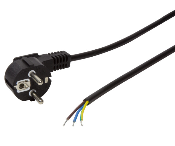 Logilink Netzkabel CEE7/7 Stecker90° Kabelende 1,5m schwarz