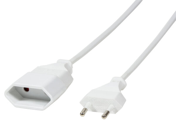 Logilink Netzkabel Euro CEE 7/16 Stecker zu Dose, 3m, weiß