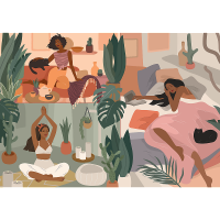 Yoga, Katzen & Kaffee, Hello Morning - UFT Puzzle 1000 Teile