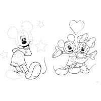Disney Mickey + Minnie Mouse - Primo Super Maxi Puzzle 24 Teile und Malvorlage