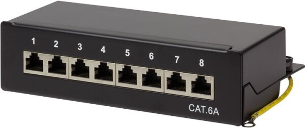 Logilink Patchpanel Cat.6A Tisch/Wand 8-port, Schwarz
