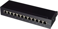 Logilink Patchpanel Tisch/Wand Cat.6A STP 12 Ports, schwarz