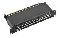 Logilink 10" Cat.6A Patchpanel, 12-port STP, schwarz