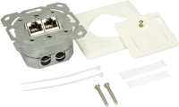 Logilink Cat.6 Anschlussdose, 2x RJ45,pur weiß,...