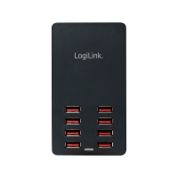 Logilink USB Ladegerät 8 Port, 44W, schwarz