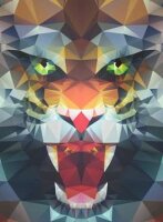 Löwe aus Polygonen - Puzzle - 500 Teile