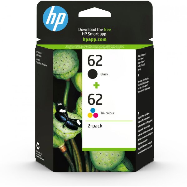HP 62       Schwarz+Dreifarbig  Tintenpatrone