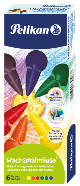 Pelikan Wachsmalmäuse farbig sortiert          6er Geschenks