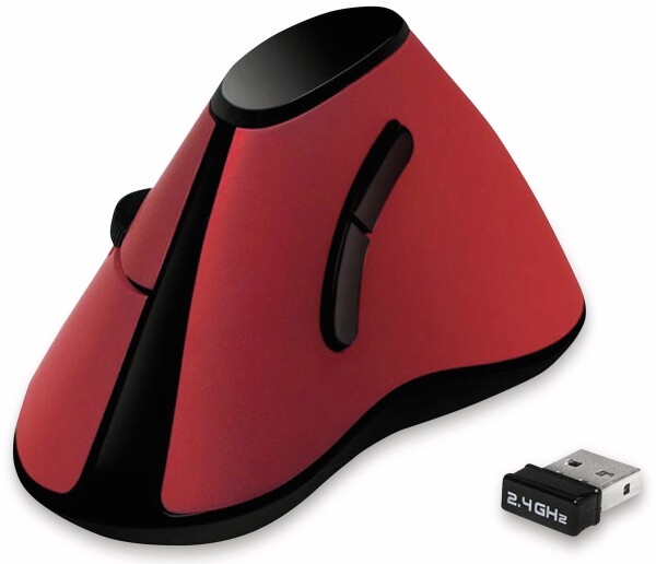 Logilink Maus Funk Ergonomisch Vertical 5 Tasten 1000dpi rot