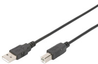 DIGITUS USB 2.0 Anschlusskabel Typ A -B  St/St     1.8m,  sw