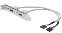 DIGITUS Slotblech 2xUSB/A -> IDC 2x5Pin  Bu/Bu 0.25m...