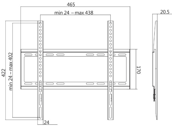 Logilink TV-Wandhalterung 32-55",max. 35kg, feststehend