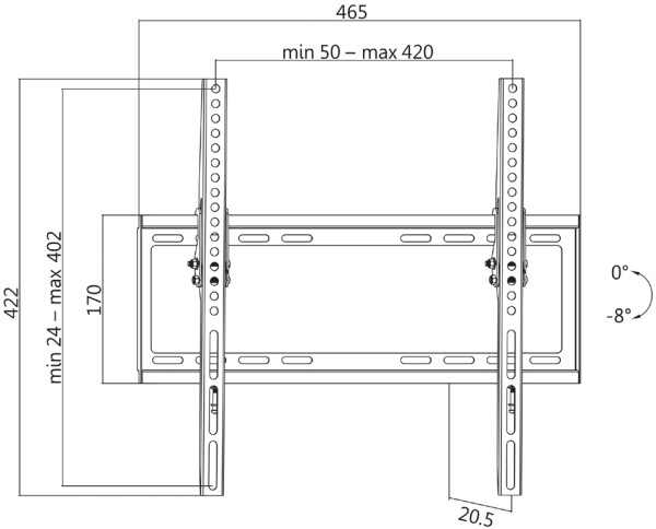 Logilink TV-Wandhalterung 32-55",35kg Tragkraft, neigend