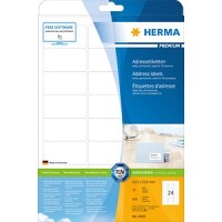 HERMA Adressetiketten Premium A4 weiß 63,5 x 33,9...
