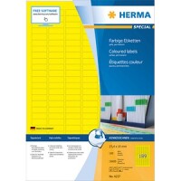 HERMA Etiketten A4 gelb 25,4x10 mm Papier matt 18900 St.
