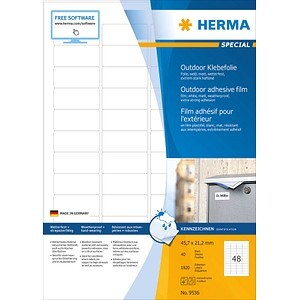 HERMA Etik. A4 Outdoor Klebefolie weiß 45,7x21,2mm 1920 St.
