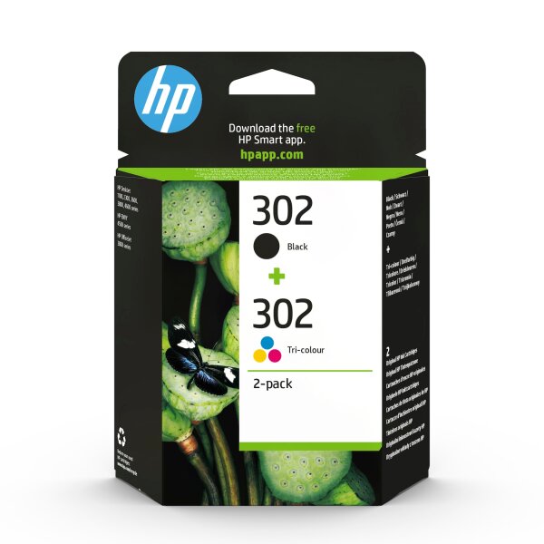 HP 302      Schwarz+Dreifarbig  Tintenpatrone
