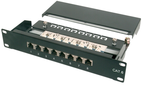 DIGITUS Patchpanel 1HE 12-Port Cat6  ClassE geschirmt grau