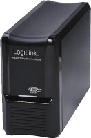 Logilink Geh. 8.9cm (3,5") USB 3.0/2-Bay Raid black Alu