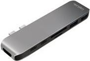 Logilink Dual USB-C Multifunktion HUB, Aluminium grau