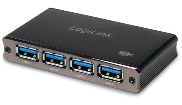 Logilink USB 3.0 HUB 4-port, Aluminium mit Überstromschutz