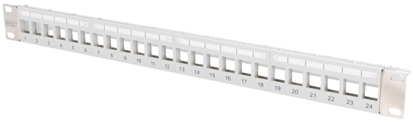 DIGITUS Patchpanel 1HE 24-Port Rackmount Modular grau transp