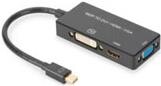 DIGITUS DisplayPortkonverterkabel mDP->HDMI+DVI+VGA 0.2m