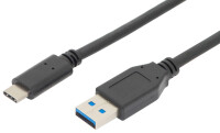 DIGITUS USB 2.0 Anschlusskabel Typ C -A  St/St     1.0m,  sw