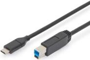 DIGITUS USB 3.0 Anschlusskabel Typ C -B  St/St     1.8m,  sw