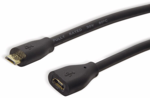 Logilink USB 2.0 Verlängerungskabel, Micro-B, 1,0m schwarz