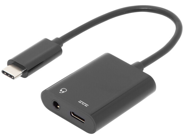 DIGITUS USB 3.1 Verteilerkabel Typ C-Klinke St/Bu/Bu 0.2m sw