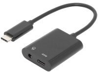 DIGITUS USB 3.1 Verteilerkabel Typ C-Klinke St/Bu/Bu 0.2m sw