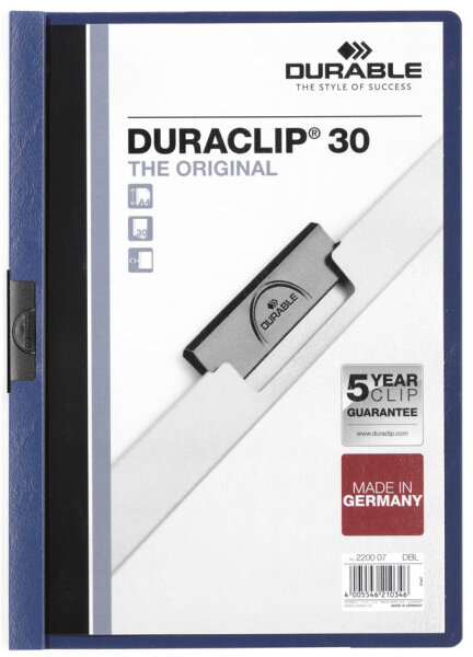 DURABLE Klemm-Mappe Duraclip Original 30 dklblau