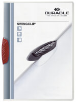 DURABLE Klemm-Mappe Swingclip PP 30 Blatt A4 rot