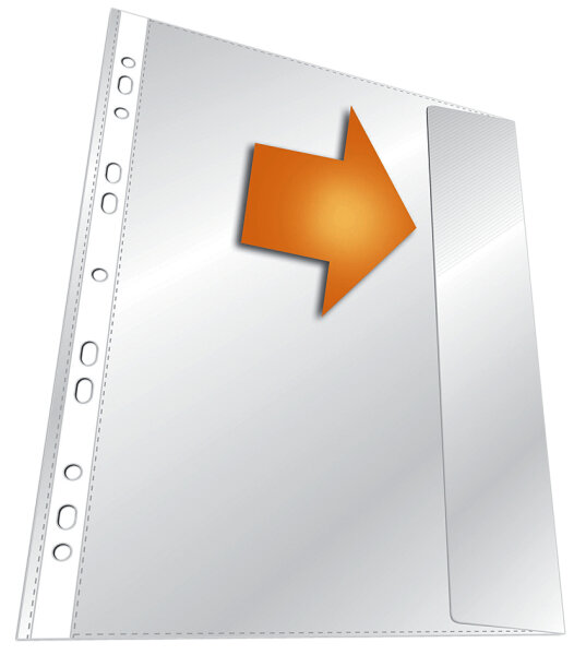 DURABLE Prospekthüllen A4 mit Klappe PP 5 Stück transparent