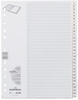 DURABLE Zahlenregister m Taben 1-31 volldeckend  weiß