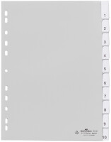 DURABLE Blanko-Register PP blanko Taben 10-teilig grau